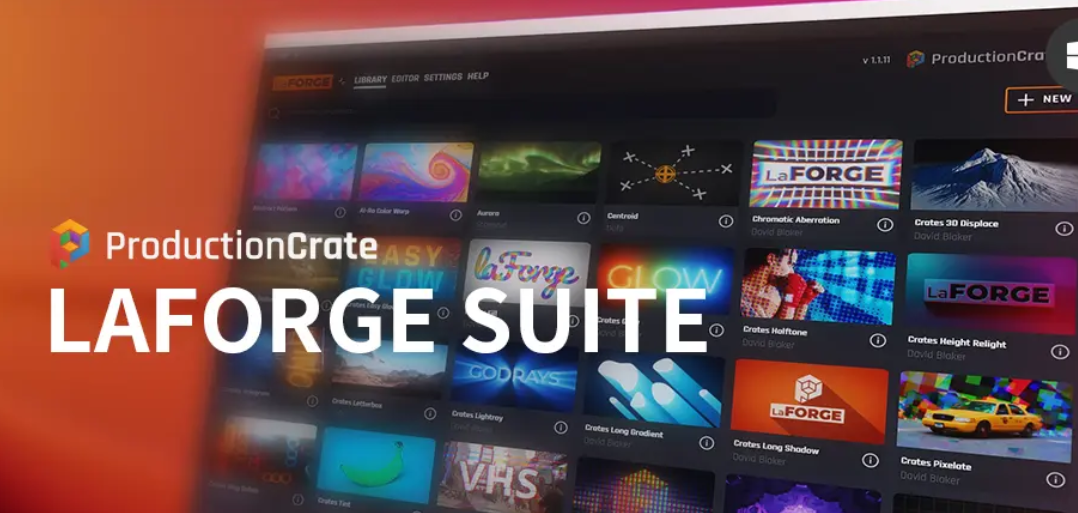 AE/PR视频故障辉光全息投影特效插件包 ProductionCrate LaForge Suite V1.3.7 Win