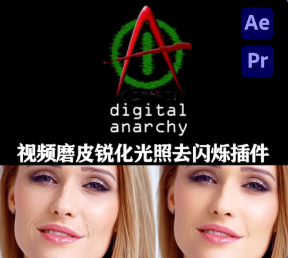 AE/PR插件|人像磨皮美颜锐化光照视频去闪烁插件 Digital Anarchy Bundle 2025.1 CE Win破解版(含Beauty Box/Flicker Free/Samurai Sharpen)