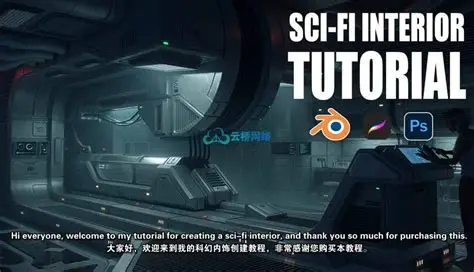 Blender+PS科幻电影概念场景制作教程 Artstation – SCI-FI Interior Concept Art Tutorial by Nick Stath
