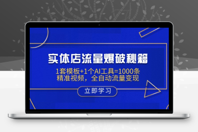 实体店流量爆破秘籍：1套模板+1个AI工具=1000条精准视频【1.77GB】
